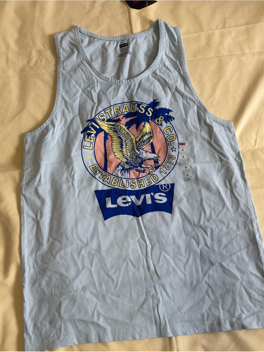 Levi's Men’s Light Blue Graphic Tank with Eagle Logo